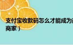 支付宝收款码怎么才能成为商家的（支付宝收款码怎么变成商家）