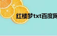红楼梦txt百度网盘（红楼梦txt）