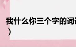 我什么你三个字的词语（我什么你三个字大全）
