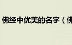 佛经中优美的名字（佛经中最有禅意的名字）