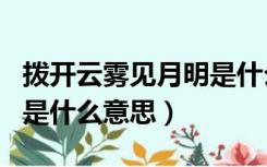 拨开云雾见月明是什么意思（拨开云雾见明月是什么意思）