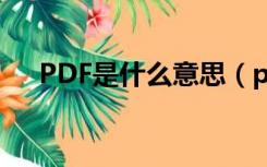 PDF是什么意思（pdf形式是什么意思）