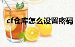 cf仓库怎么设置密码（cf土豪号账号密码）