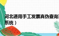 河北通用手工发票真伪查询系统（河北省手工发票真伪查询系统）