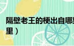 隔壁老王的梗出自哪里（隔壁老王的梗出自哪里）