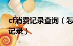 cf消费记录查询（怎么查询CF里CF点的消费记录）
