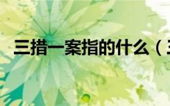 三措一案指的什么（三措一案指的是什么）