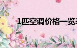 1匹空调价格一览表（1匹空调价格）