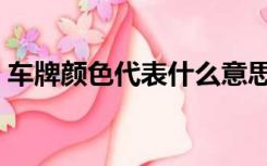 车牌颜色代表什么意思（车牌颜色代表什么）
