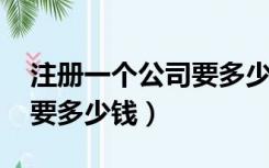 注册一个公司要多少钱2017（注册一个公司要多少钱）