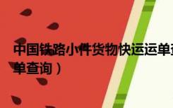 中国铁路小件货物快运运单查询（中国铁路小件货物快运运单查询）