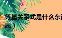 等量关系式是什么东西（等量关系式是什么意思）