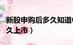 新股申购后多久知道中不中签（新股申购后多久上市）