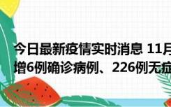 今日最新疫情实时消息 11月19日0-21时，新疆和田地区新增6例确诊病例、226例无症状感染者