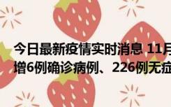 今日最新疫情实时消息 11月19日0-21时，新疆和田地区新增6例确诊病例、226例无症状感染者