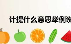 计提什么意思举例说明（计提什么意思）