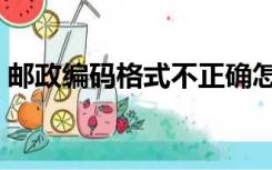 邮政编码格式不正确怎么办（邮政编码格式）