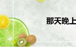 那天晚上我会做的