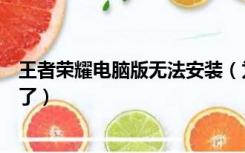 王者荣耀电脑版无法安装（为什么电脑版的王者荣耀安装不了）