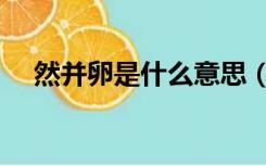 然并卵是什么意思（然并卵是什么意思）