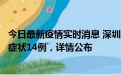 今日最新疫情实时消息 深圳11月20日新增本土确诊6例、无症状14例，详情公布