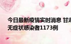 今日最新疫情实时消息 甘肃11月20日新增确诊病例18例、无症状感染者1173例