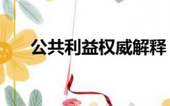 公共利益权威解释（公共利益的定义）