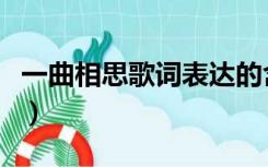 一曲相思歌词表达的含义（一曲相思歌词文档）