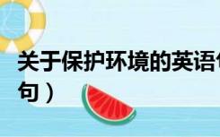 关于保护环境的英语句子（关于保护环境的诗句）