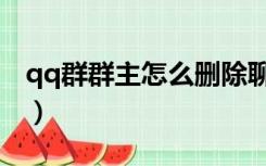 qq群群主怎么删除聊天记录（qq群群发软件）