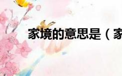 家境的意思是（家境的意思是什么）