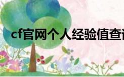 cf官网个人经验值查询（cf官网个人中心）