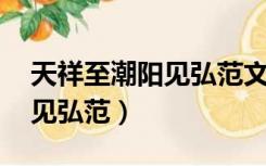 天祥至潮阳见弘范文言文翻译（天祥至潮阳 见弘范）