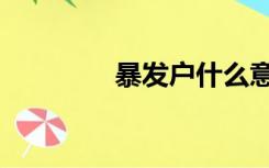 暴发户什么意思（暴发户）