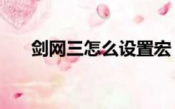 剑网三怎么设置宏（剑网三怎么抓马）