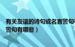 有关友谊的诗句或名言警句有哪些（有关友谊的诗句或名言警句有哪些）