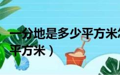 一分地是多少平方米怎么算的（一分地是多少平方米）