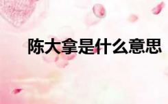陈大拿是什么意思（CDN是什么意思）