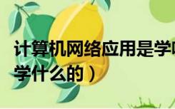 计算机网络应用是学啥的（计算机网络应用是学什么的）