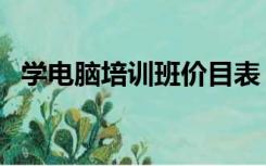 学电脑培训班价目表（学电脑培训多少钱）