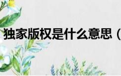 独家版权是什么意思（独家版权是什么意思）