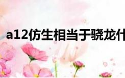 a12仿生相当于骁龙什么处理器（a12仿生）