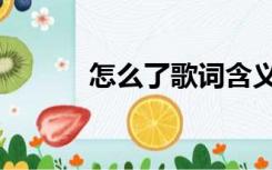 怎么了歌词含义（怎么了歌词）