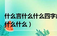 什么言什么什么四字成语接龙二年级（什么言什么什么）