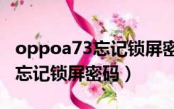 oppoa73忘记锁屏密码怎样解锁（oppoa73忘记锁屏密码）