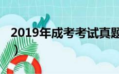 2019年成考考试真题（2019年成考考试时间）