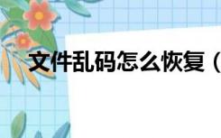 文件乱码怎么恢复（文件乱码怎么恢复）