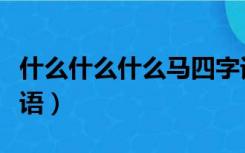 什么什么什么马四字词语（什么什么什么马成语）