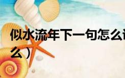 似水流年下一句怎么说（似水流年下一句是什么）