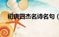 初唐四杰名诗名句（初唐四杰名词解释）